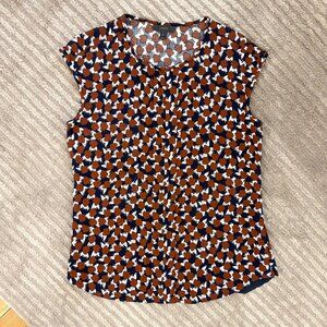 J. Crew Collection Sleeveless Crepe Print Top | Size 4